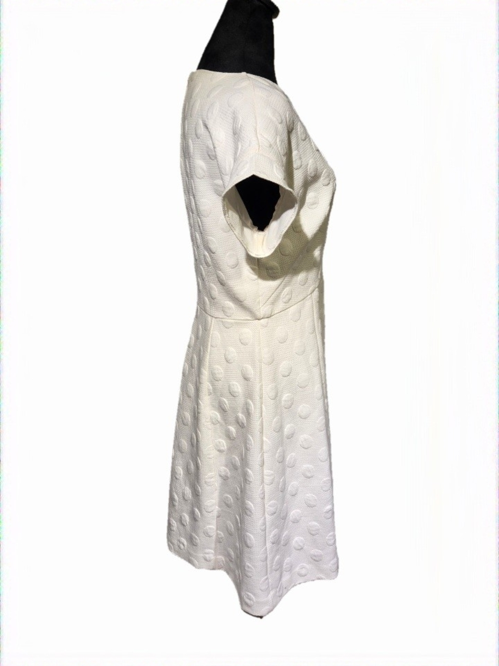 Boden Mollie Jacquard White Polka Dot Knit Midi Dress Sz 8 - Picture 6 of 9